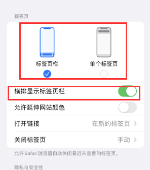 潮南iPhone授权维修分享Safari浏览器如何切换标签栏位置 